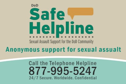 Graphic for DoD Safe Helpline information: 877-995-5247